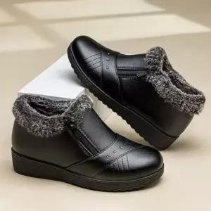 워커부츠 여성 블랙 겨울 따뜻한 털운동화 방한 털로퍼 털부츠