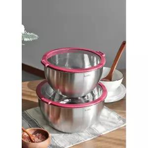 꾹상점3  세트 믹싱볼+펀칭볼+뚜껑 스테인레스 루미나D 2size