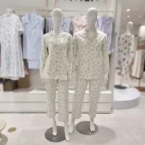 [비비안]면 우라기리 플라워나염 커플 파자마세트 WP8892RMP8892A