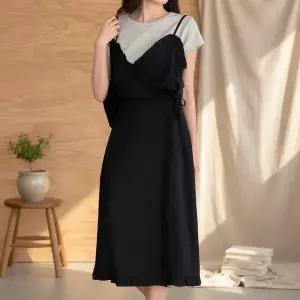 [신세계라이브쇼핑][옷자락] 여성 프릴리본 랩스커트 A라인 롱하객복