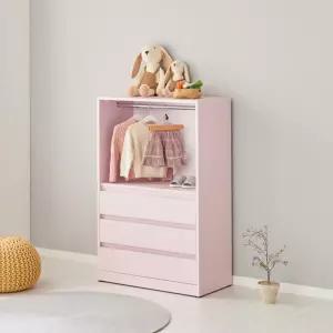귀여운 행거형 3단 서랍옷장 베이비장 800 키즈가구 어린이집 옷정리 아동센터 유치원