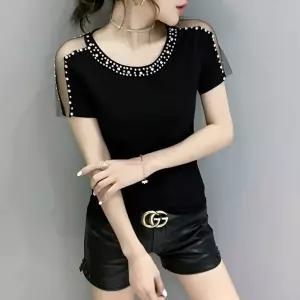 라틴 라인 댄스복 방송 여름 사교 줌바 반팔 댄스상의