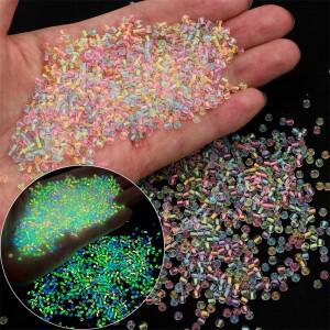 2/3/4mm 발광 유리 구슬 (야간 씨드 - DIY 주얼리 제작 (목걸이/팔찌) 수제 액세서리 1mm 구멍 11g/봉지