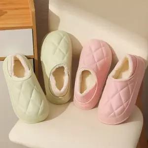 남녀공용 EVA 패딩 양털 퍼 실내화 거실화 사무실 슬리퍼 방한화_25068209