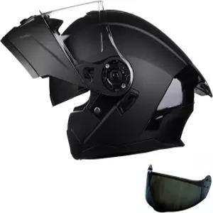 플립업 디자인의 레이싱 모듈식 모터사이클 헬멧 엑스트라 클리어 바이저 풀페이스 DOT 승인