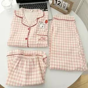 여름 MN 커플 잠옷세트 코튼 쓰리피스 풍선 강아지 반팔 실내복 세트 OOTD2