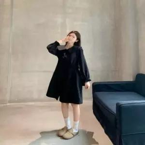 친절한탄씨 여성용 밴딩 프릴 언발 빅카라 데일리 원피스 심플한원피스 데일리원피스 캐주얼원피스