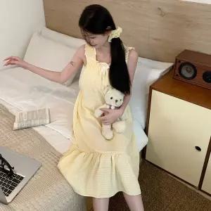 수피 스커트 롱 여름 커플 슬립 나시 잠옷세트 체크 궁중 기본 JEN2