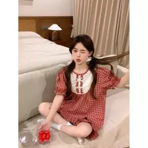 수피 핑크 면 하계 잠옷 세트 반바지 반팔 잠옷세트 커플 JEN2