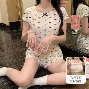 수피 여름 반팔 포함 세트 바람막이 잠옷세트 파자마 얇은 패드 커플 JEN2