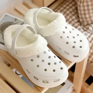 [하프클럽/]여자 편한 데일리 겨울 샌들 펀칭 슬리퍼 털안감 내피