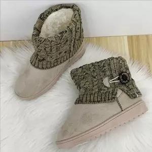 따뜻한 여성 털 부츠 니트 여자 털 부츠 방한화 앵클 따뜻한 털