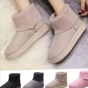 따뜻한 여성 털 부츠 캐주얼 여성 방한화 앵클 니트 겨울 따뜻한 털