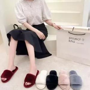 겨울 여성용 퍼슬리퍼 부드러운 실내 집안 털신 부드러운 퍼쉘 겨울