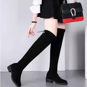 결혼식 하객 룩 겨울 니하이 스웨이드 무릎 롱 부츠 여성스웨이드부츠