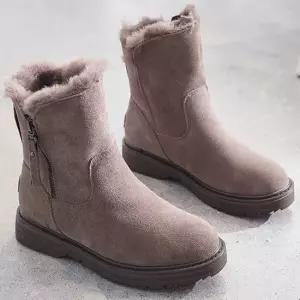 엄마 겨울 나들이 외출 신발 털 안감 스웨이드 부츠 부츠방한화 캐주얼털신발