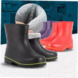 겨울 보온 고무장화 낚시 갯바위 방수 미끄럼방지 작업용 털안감 레인부츠