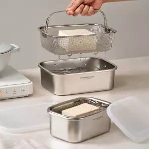 드레인 스텐 채반 세트 (대) 믹싱볼 채망 뚜껑 세트