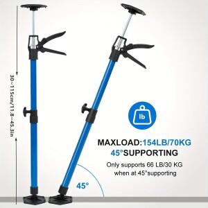 2팩 철 조절식 지지대 텔레스코픽 합금 미끄럼 방지 캐비닛 잭 건식벽 건설 도구 확장형