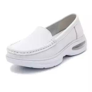 여자 캐주얼 캔버스화 쿠션 간호사화 봄여름 쿠셔닝 발 밑창 미끄럼 방지 펀칭 통기 편한 의료 작업화 OP2