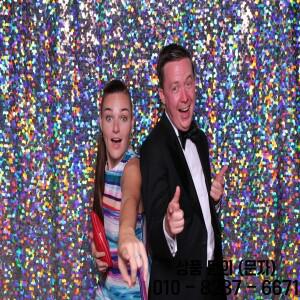 대형 스팽글 사진 부스 배경 유니콘 파티 웨딩 실버