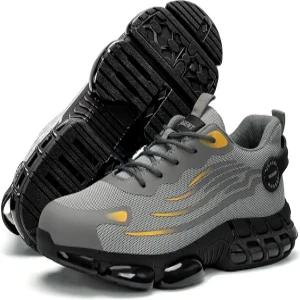 남성용 호겐트 스틸 토 슈즈 경량 안전화 펑크 방지 케블라 미드솔 편안한 미끄럼 작업화 여성 에어 쿠션