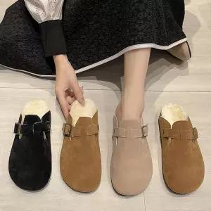 여성 스웨이드 털안감 겨울 버켄 보스턴 털슬리퍼 사무실 학교 학생 방한 털실내화 블로퍼 털신 털신발
