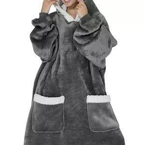 [하프클럽/]입는 후드형 대형 롱 블랭킷 담요 2컬러