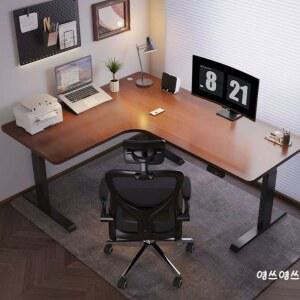 전동책상 모션데스크 높이조절 리프트 원목 테이블 코너