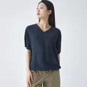 [지센] 여성 V넥 반팔블라우스 LFWSO501_NA