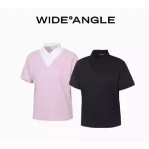 와이드앵글 여성 우븐 카라 집업 폴로 티셔츠 활동성 우수