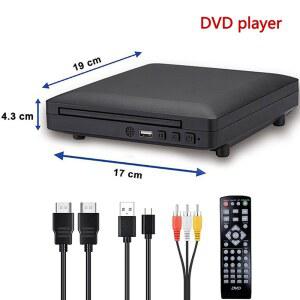 DVD 플레이어 미니 1080P HD USB TV CD 디스크 VCD EVD MP3 RW 홈시어터 시스템 리모컨 AV HDMI 케이블 박스