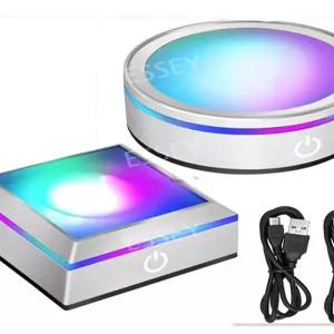 LED 받침대 트레이 장식품 램프 미니 크리스탈볼 무드등 사각 조명 술병