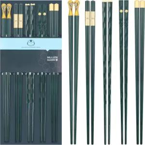 5쌍 젓가락 재사용 가능한 유리섬유 식기세척기 안전 9.6인치/24.3cm 매트 미끄럼 방지 가족/호텔/레스토랑