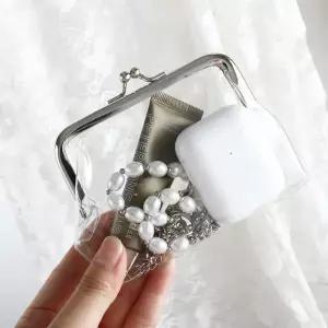 PVC 투명 미니 동전 지갑 휴대용 방수 립스틱 신용 카드 키 화장품 보관 주머니 메이크업 가방 여성을위한