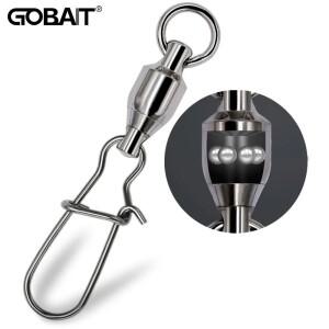 GOBAIT 20피스 회전 스냅 커넥터 핀 볼 베어링 롤링 링 버클 키트 Pesca 루어 라인 연결 크로스 잠금 낚시