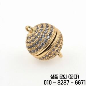 라운드 볼 강력한 자석 걸쇠 펜던트 CZ 금도금 목걸이 팔찌 엔드 커넥터 제작용 8mm