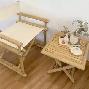 원가이하SALE) 수작업대나무 접이식 테이블 의자 원목가구 접이식가구 캠핑가구 감성소품
