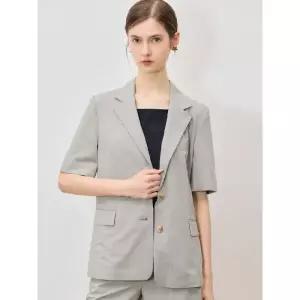 [쉬즈미스][쉬즈미스(SHESMISS)] 품격있는 린넨 블렌디드 싱글 재킷 (택가격 278000원