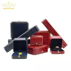 황금 레이스 팔각형 스냅 버튼 보석 상자 저장 반지 팔찌 포장