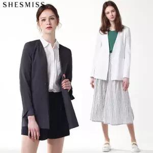[쉬즈미스] 미니멀 LUX 노카라 베이직 린넨 자켓