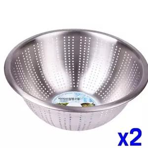 TBZ 스텐 펀칭 믹싱볼 대 27.5cm x2개 세척볼 야채씻기