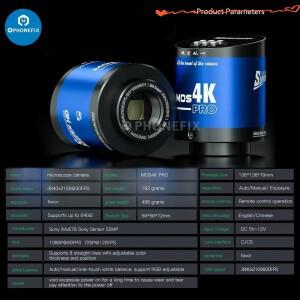MECHANIC MOS-4K Pro 55MP 풀 HD 삼안 현미경 카메라 휴대폰 PCB 마더 보드 전자 납땜 수리