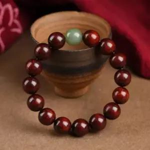 [하프클럽/]향기나는 남여공용 옥 자단 8mm 원목 청옥 팔찌