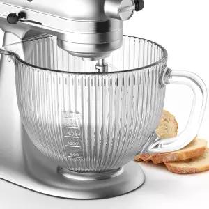 Kitchenaid 틸트 헤드 스탠드 믹서용 코펀 유리 볼 4.5-5쿼터 주방 보조용 믹싱 교체 및 계량 표시 손잡이