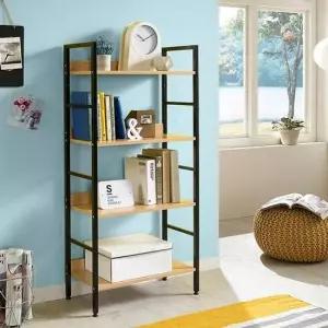 [무료배송] 책장선반 4단 오픈수납 틈새책꽂이 DIY조립 원목 철제