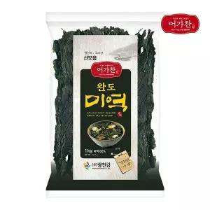 [어가찬] 국내산 청정 완도산 산모용 미역 1kg x 1봉 / 대용량 부드러운 건미역