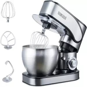 뉴사이드 6단 틸트헤드 스탠드 믹서 700와트 강력 모터 7.4쿼트 스테인리스 스틸 볼 반죽 후크 비터 베이킹