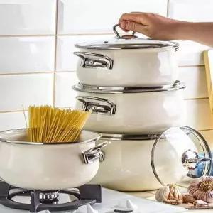 복주머니 범랑냄비세트 모던주방 럭셔리냄비