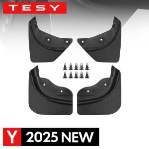 테슬라호환 모델 Y 주니퍼 2025 출시 차량 휠 머드 플랩 스플래시 가드 머드플랩 앞뒤 펜더 TPE 머드가드